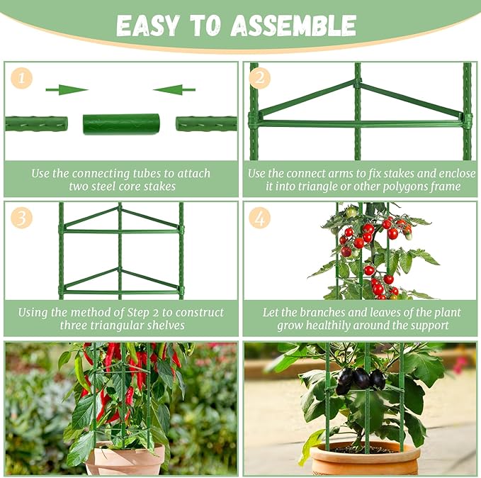Legigo 8-Pack Tomato Cage for Garden Plant Support- Up to 48inch Garden Stakes - Image 4