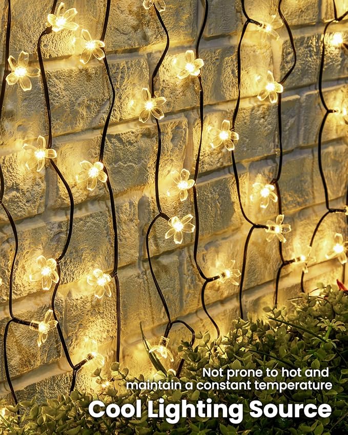 Brightown 60 LED Solar String Lights Flower Outdoor Waterproof Fairy Lights - Image 7