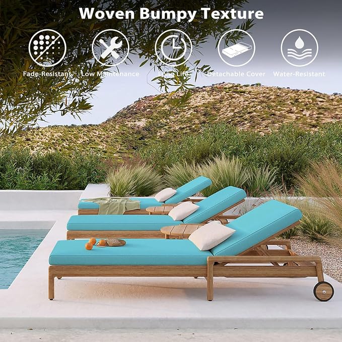 Sundale Outdoor Olefin Chaise Lounge Cushion Set of 2, Water-Resistant Patio - Image 7