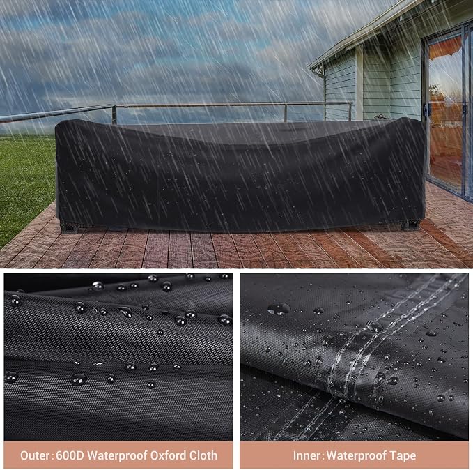 Patio Furniture Set Cover Waterproof, Mrrihand Outdoor Sectional Sofa Set Cover - Image 5