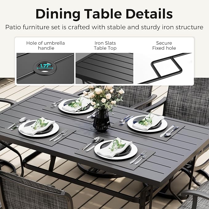 Pamapic 7-Piece Patio Dining Furniture Set - Image 4