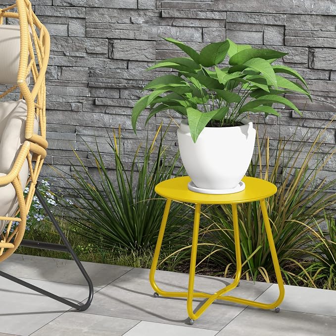 Grand patio Small Round Side Table, 18-inch Outdoor Side Table - Image 7
