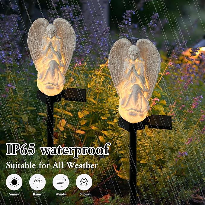 Solar Garden Angel Lights, Waterproof Outdoor Garden Angels Statue Decorations - Image 5