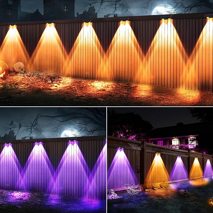 Brizled 16 Pack Fence Solar Lights, 11 Modes & 9 Colors - Image 2