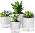 4 Pack Self Watering Pots for Indoor Plants, 4/5.5 Inch Lightweight Planters by Samhe