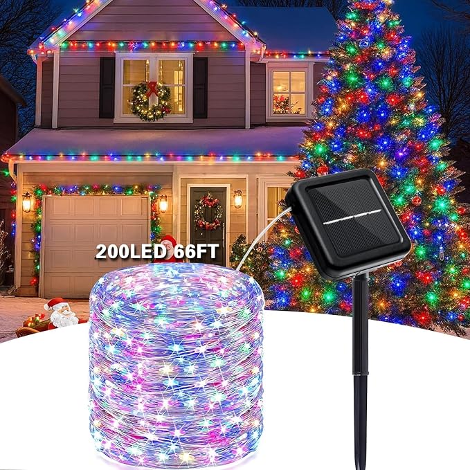 4-Pack Solar Fairy Lights Outdoor, 800 LEDs 264FT Extra-Long Solar String Lights - Image 6