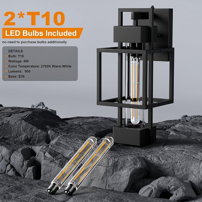 Hotsonic 2 Pack Dusk to Dawn Outdoor Exterior Lighting Fixtures Wall Mount - Image 5