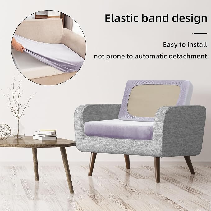 8Pcs Stretch Velvet Patio Cushion Cover, - Image 5