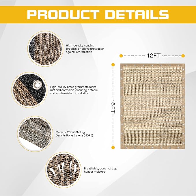 12'x 16' Pergola Shade Cover - Image 3