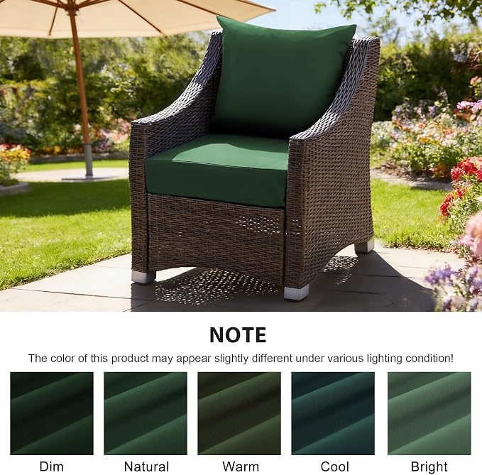 Outdoor Deep Seat Cushion Set, 24x24 Inch Water-Resistant & Fade-Resistant - Image 6