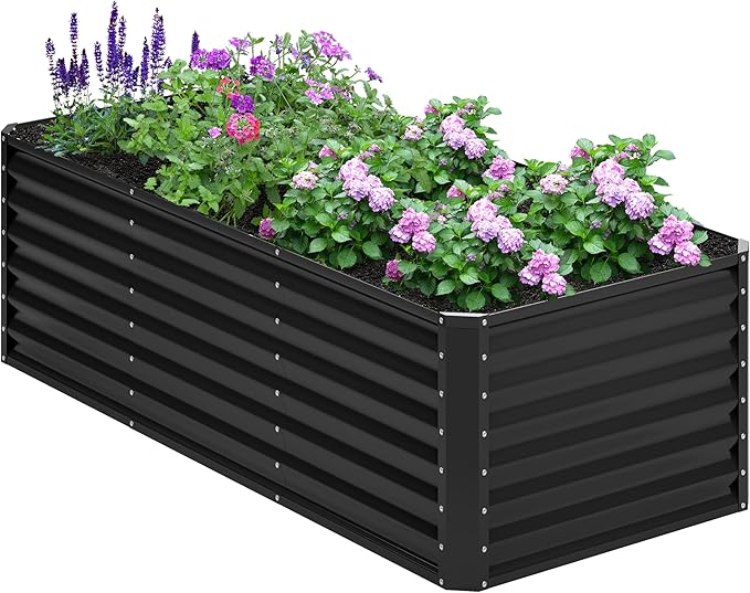 6x2x2FT Galvanized Raised Garden Bed, Planter Raised Beds-Metal Garden Box by Home