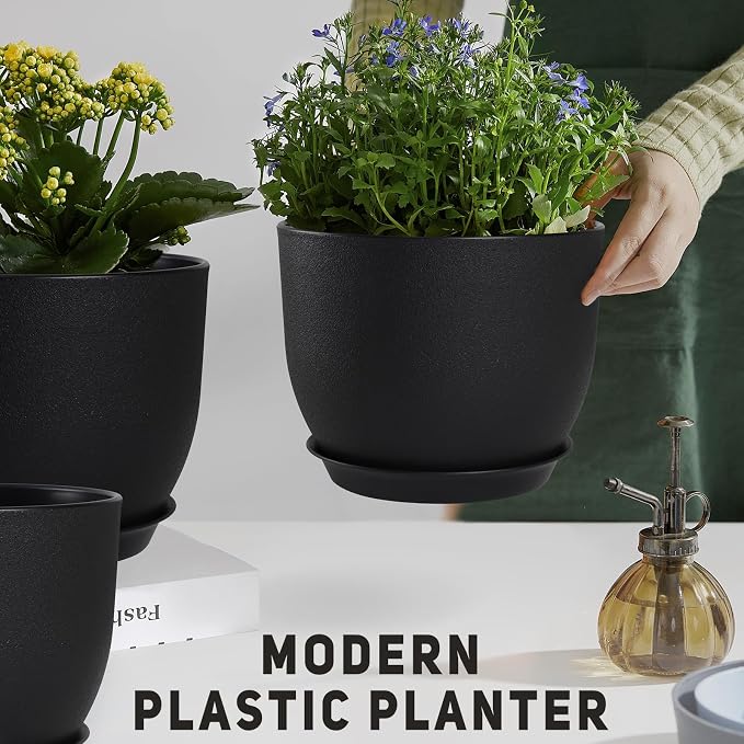 Plant Pots 12/10/9 inch Set of 3, Flower Pots - Image 6