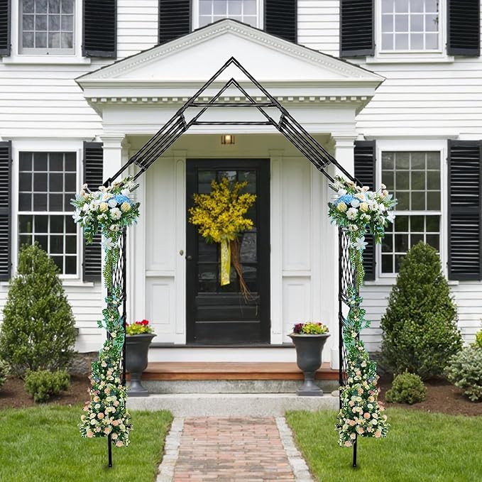 7.87x3.93Ft Metal Garden Arch Trellis - Image 5