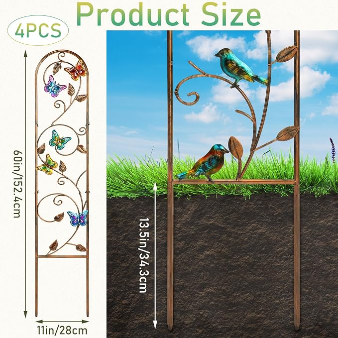 Blulu 4 Pack Metal Garden Trellis - Image 2
