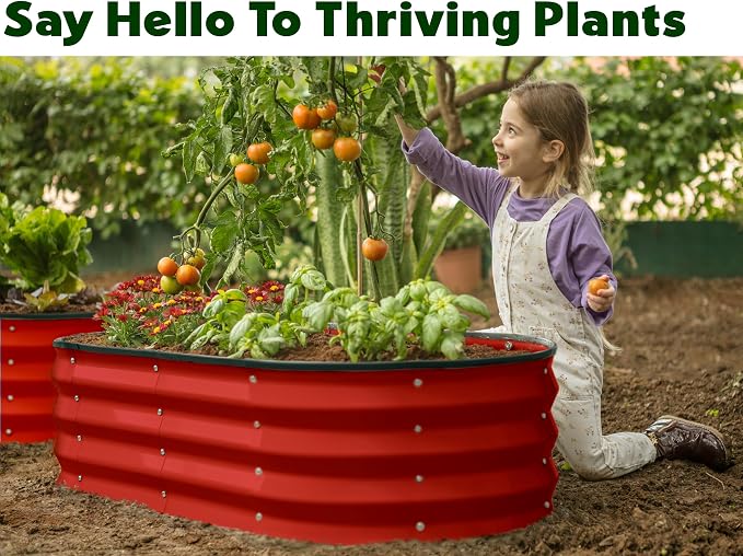 Plant & Plot Galvanized Raised Garden Beds Outdoor // 4×2×1 ft Planter Raised - Image 3