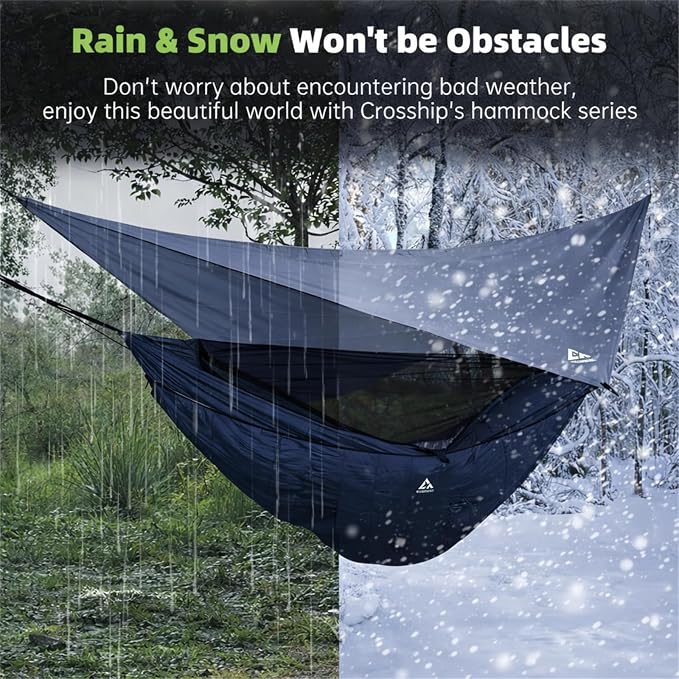 Camping Hammock with Mosquito Net & Hammock Underquilt and Rain Fly Tarp - Image 3