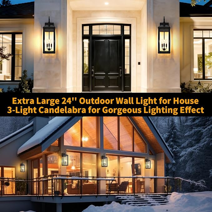 24Inch Extra Large Outdoor Sconce Light 1-Pack, Waterproof Oversized Outdoor - Image 3