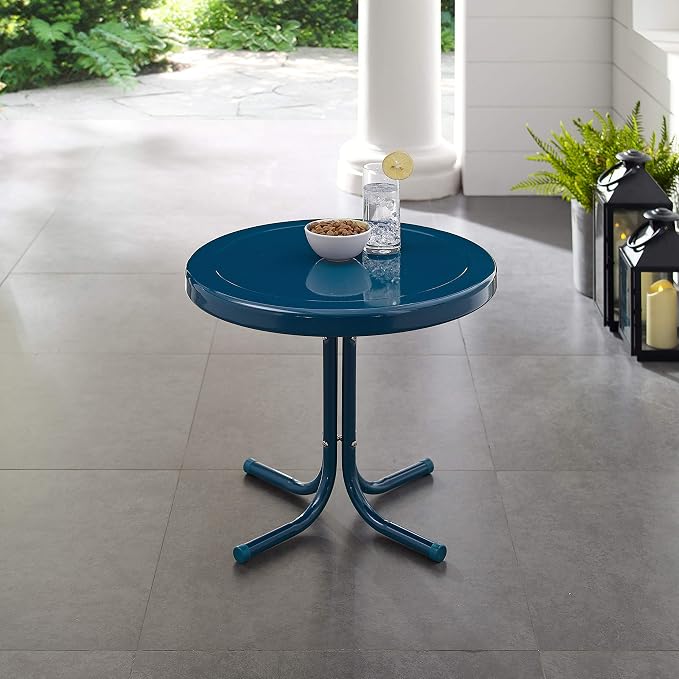 Crosley Furniture Griffith Weather Resistant Retro Metal Outdoor Side Table - Image 9