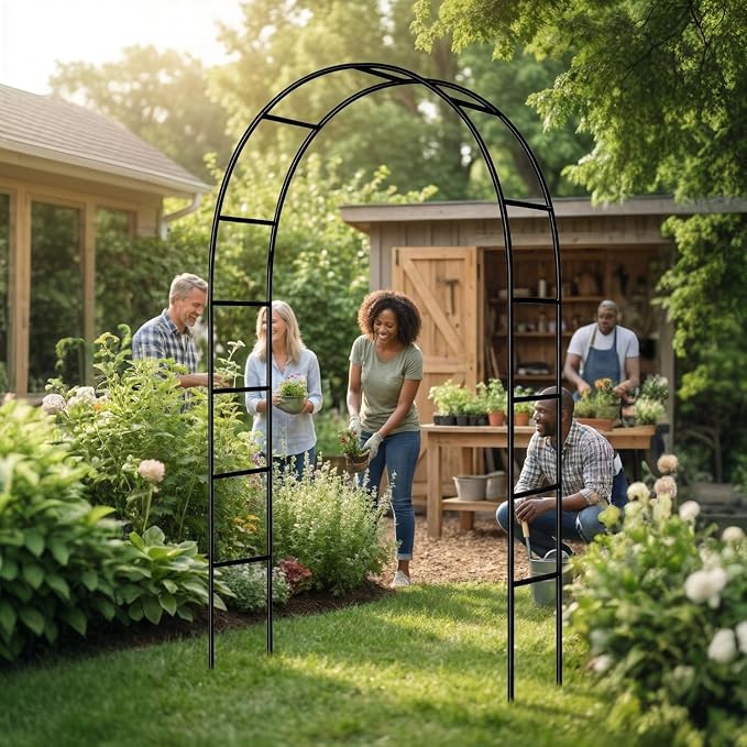 Thickened Tube Garden Entrance Arch – 94.5" H x 55" W Arbor, Weather-Resistant - Image 8