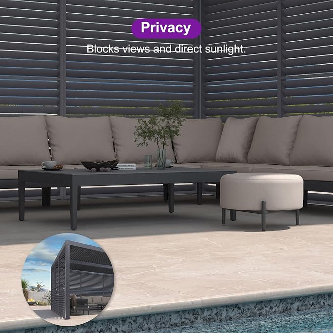 PURPLE LEAF Louvered Pergola 94AS 12' x 16' Outdoor Aluminum Pergola - Image 7