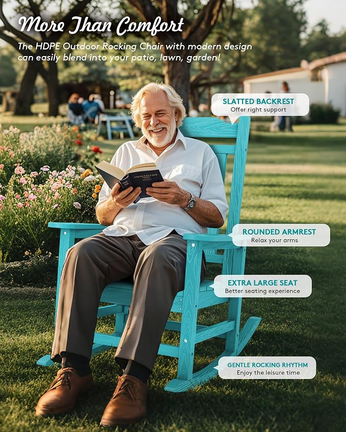 SERWALL HDPE Outdoor Rocking Chair - Image 8