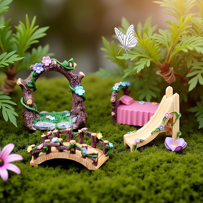 Kai Dream Miniature Fairy Garden Accessories Set, 4 Piece Resin Decorative - Image 2