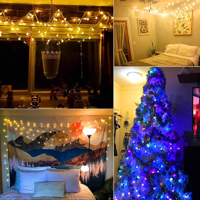 Minetom Globe String Lights Plug in - 33 ft 100 LED USB Crystal Globe Fairy - Image 5
