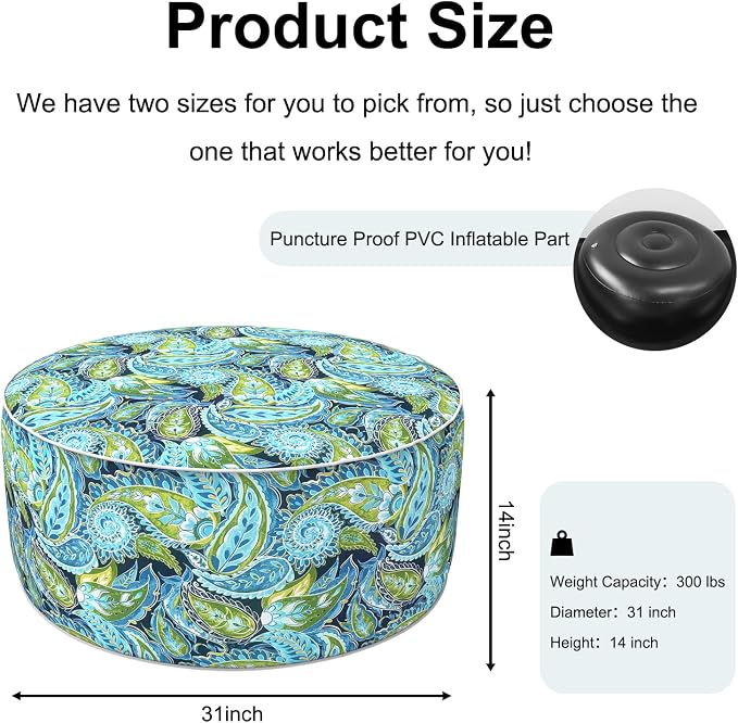 Inflatable Ottoman Stool D31 xH14 - Image 3