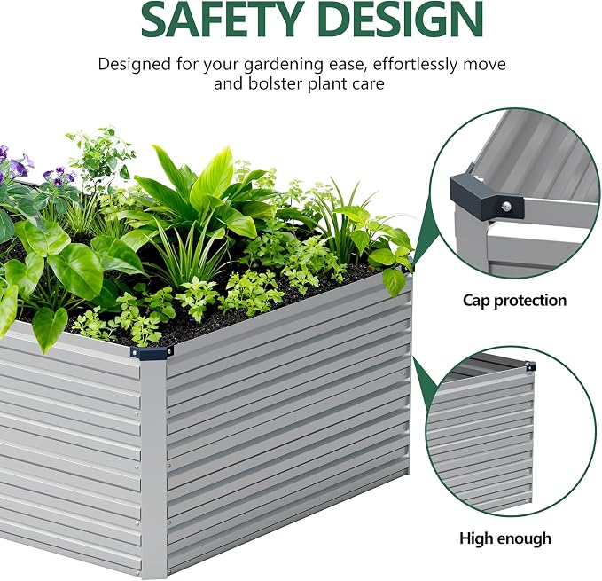 Vengarus 6x3x2FT Galvanized Raised Garden Bed Kit, Deep Root Planter Box - Image 3