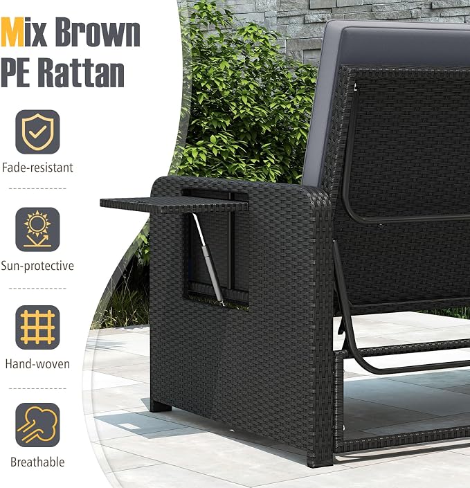 RELAX4LIFE Wicker Patio Outdoor Daybed - Image 9