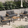 Aoxun Aluminum Outdoor Patio Furniture Set, 4 Seats Outdoor Sectional by Aoxun