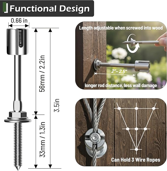 Wire Trellis for Climbing Plants Outdoor, 20-Set Wall Trellis Kit, T316 - Image 5