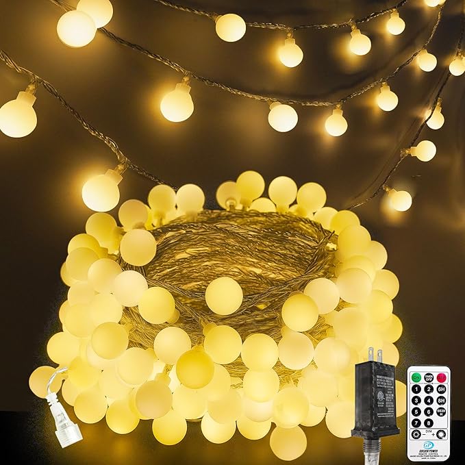 200LED Connectable Globe String Lights Indoor Outdoor by LORRYTE