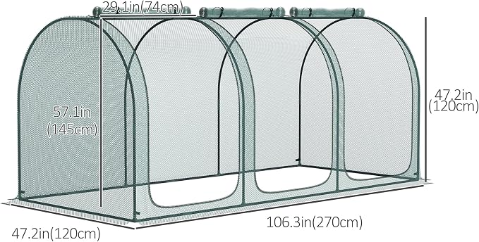 Outsunny 9' x 4' Crop Cage, Plant Protection Tent - Image 3