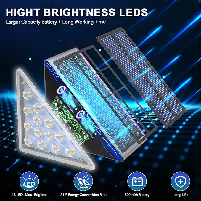 LED Solar Step Lights Waterproof Outdoor Stair Lights, Warm White Solar Deck - Image 4