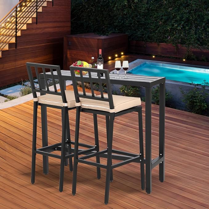 Outdoor Bar Table, Patio Console Pub Height Tables - Image 9