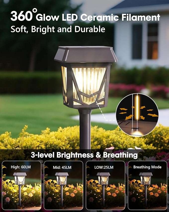 Solar Garden Lights, 6 Pack Bright Pathway Lights - Image 3