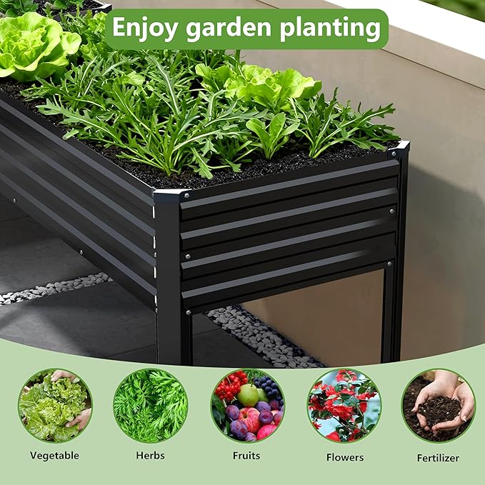 2PCS 48×24×30in Galvanized Raised Garden Bed, Metal Elevated Planter Box - Image 3