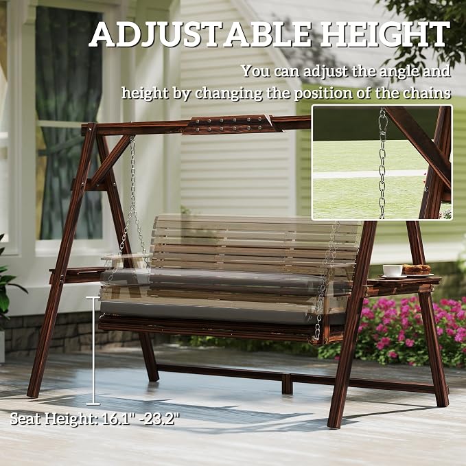 Outsunny 3 Seat Porch Swing - Image 6