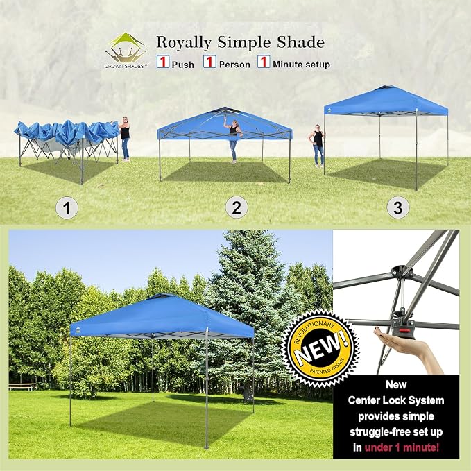 CROWN SHADES 10x10 Canopy Tent, Pop Up Beach Tent - Image 2