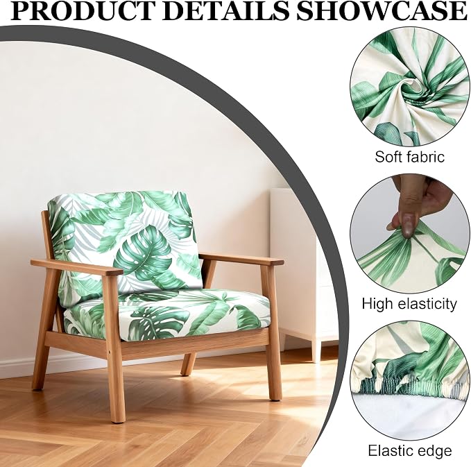 4Pcs Patio Stretch Cushion Covers, Outdoor Sofa Replacement Cover Slipcovers - Image 3