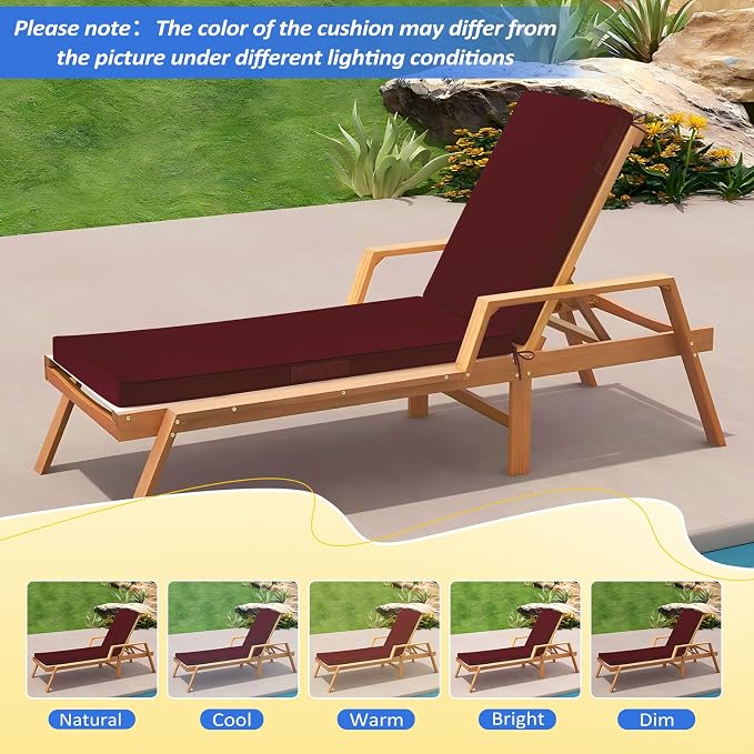 Basic Beyond Chaise Lounge Cushions Outdoor, 3-Layer Waterproof Outdoor - Image 6