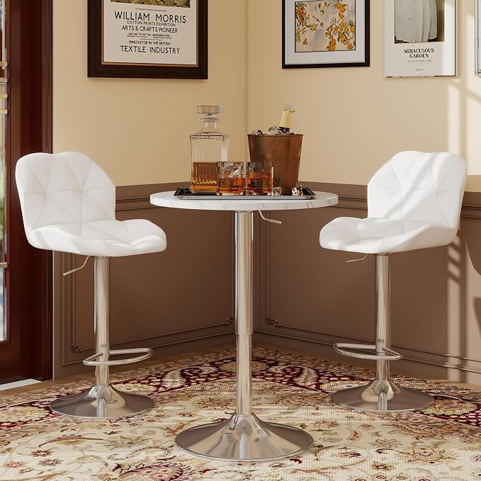 ARTETHYS Bar Table and Chair Set of 3 Adjustable Round Pub Desk and 2 Swivel - Image 7