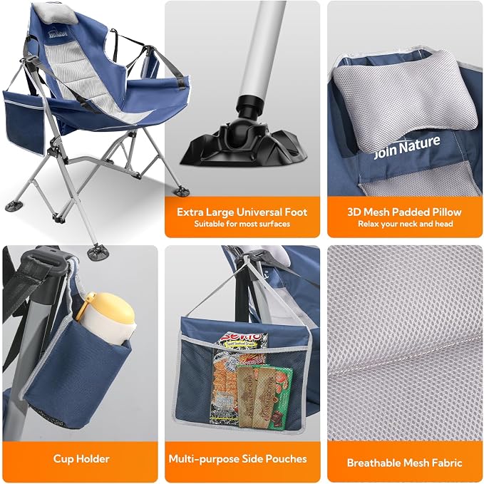 Oversized Hammock Camping Chairs, Folding Swing Chair - Image 5