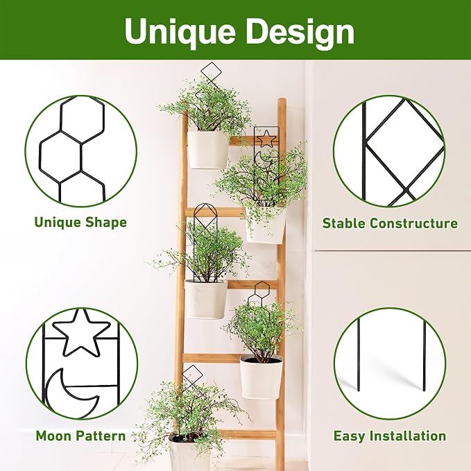 Coomin Small Plant Trellis for Potted Plants, 15in Plant Trellis Indoor - Image 3