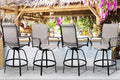 Shintenchi 4 Piece Patio Swivel Bar Chairs, All Weather Textile Outdoor Metal by Shintenchi