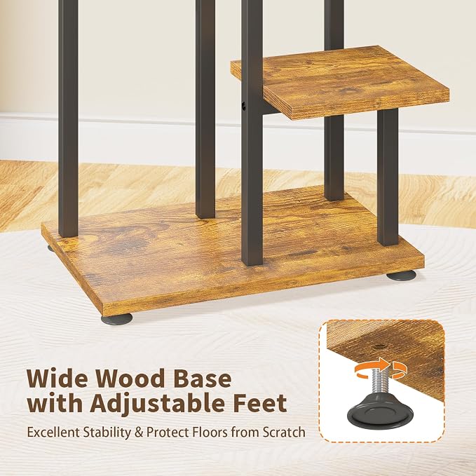 LASZOLA Black 5 Tiered Wood Plant Stand Indoor - Image 4