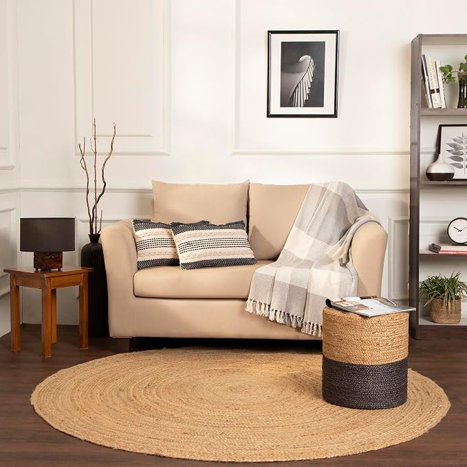 REDEARTH · Cylindrical Pouf Foot Stool Ottoman - Image 9