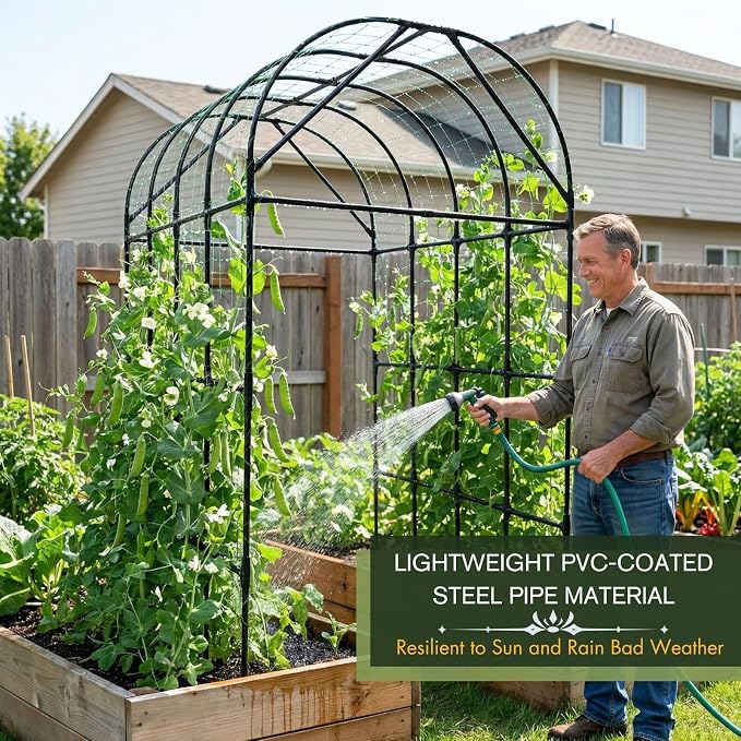 Garden Trellis Arch 7FT Tall – Plastic Coated Metal Arch Trellis - Image 2