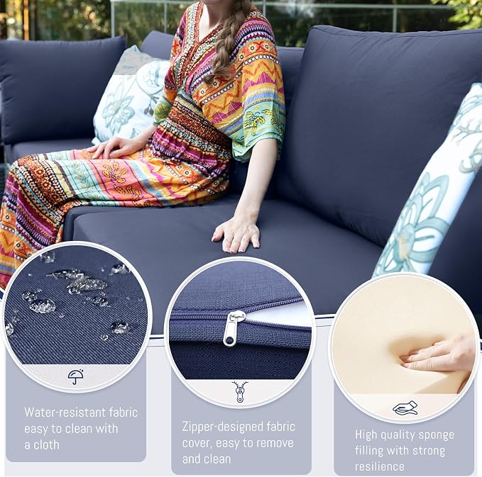 BULEXYARD 7 Piece High Back Outdoor Furniture Set - Image 6